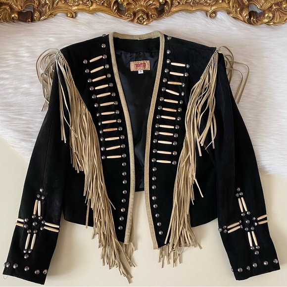 Phoenix USA Frontier Collection Vintage SuedeLeather Fringe Jacket